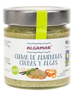 Crema raw de migdale cu alge marine eco 180g, Algamar