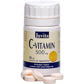 Vitamina C 500mg tablete masticabile cu gust de protocale, 60 tb, Juvita