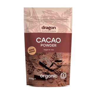 Cacao pulbere raw bio 200g Dragon Superfoods