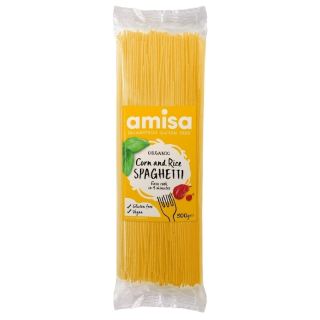 Spaghetti din orez si porumb fara gluten bio 500g, Amisa