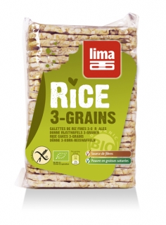 Rondele de orez expandat cu 3 cereale bio 130g, Lima