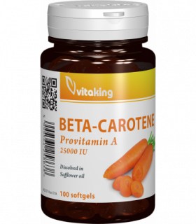 Beta-caroten natural 25000 UI - 100 capsule gelatinoase, Vitaking