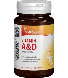 Vitamina A si D (10.000/ 1.000 UI) - 60 capsule gelatinoase, Vitaking