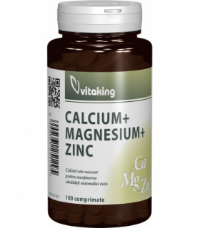 Calciu-Magneziu cu Zinc - 100 comprimate, Vitaking