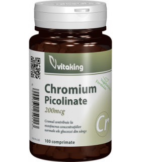 Picolinat de crom 200mcg - 100 comprimate, Vitaking