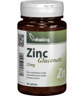 Gluconat de zinc 25 mg - 90 comprimate, Vitaking