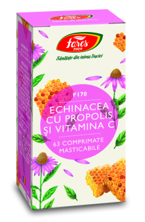 Echinacea cu propolis și vitamina C, F170, comprimate masticabile, Fares