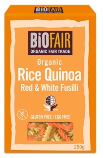 Fusilli din orez si quinoa rosie si alba bio 250g, Biofair