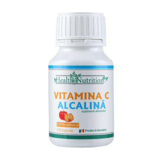 VITAMINA C ALCALINA 100% naturala, 120 capsule, Health Nutrition