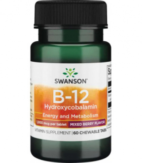 Vitamina B12 - 1000 mcg - 60 comprimate masticabile, Swanson