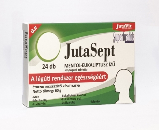 JutaSept, Comprimate de supt, CU GUST DE MENTOL ȘI EUCALIPT, 24 tb, JutaVit