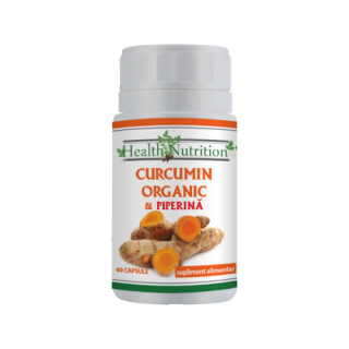 Curcumin Organic + Piperină, 60 capsule, Health Nutrition