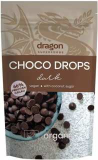 Choco drops Dark ciocolata neagra bio 200g Dragon Superfoods