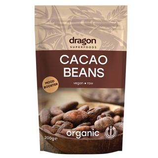 Boabe de cacao intregi bio 200g Criollo Dragon Superfoods