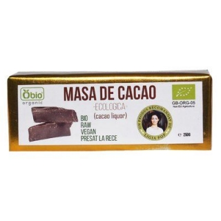 Cacao liquor (pasta de cacao) raw bio 250g, Obio