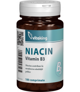 Vitamina B3 (niacina) 100mg - 100 comprimate, Vitaking